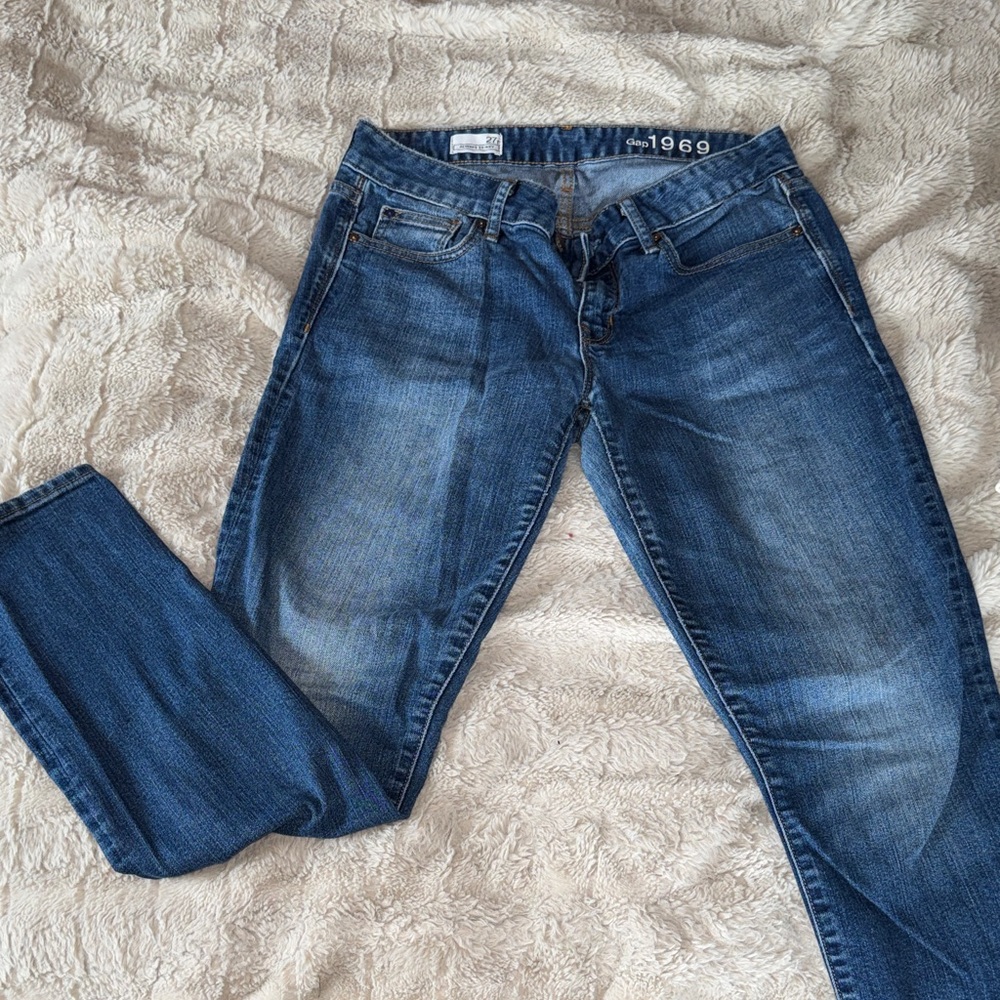 GAP Dark Blue Women's Skinny Jeans - Washed Denim